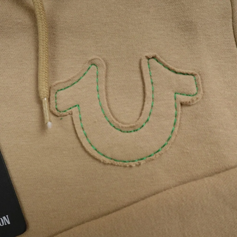 NEW True Religion‎ Hoodie Mens L Brown Buddha Full Zip Sweatshirt Sweater Jacket